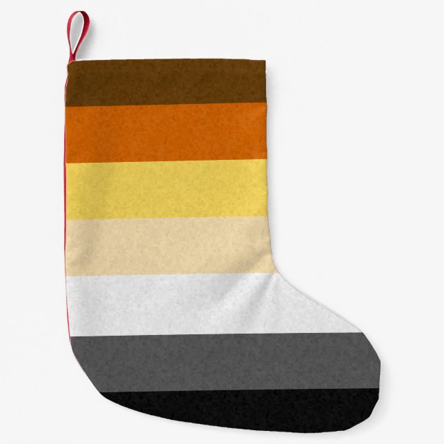 Glad björnprideflagga liten julstrumpa (Framsidan)