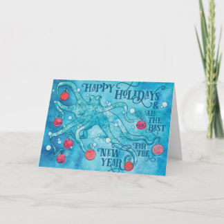 Glad Bläckfisk Julkort Helgkort