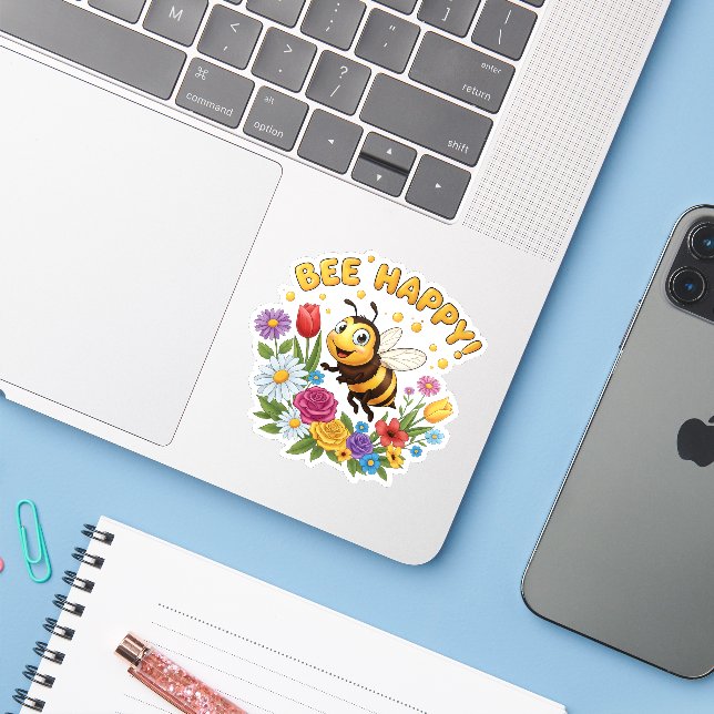 Glad Bli Sticker Klistermärken (Laptop med iPhone)