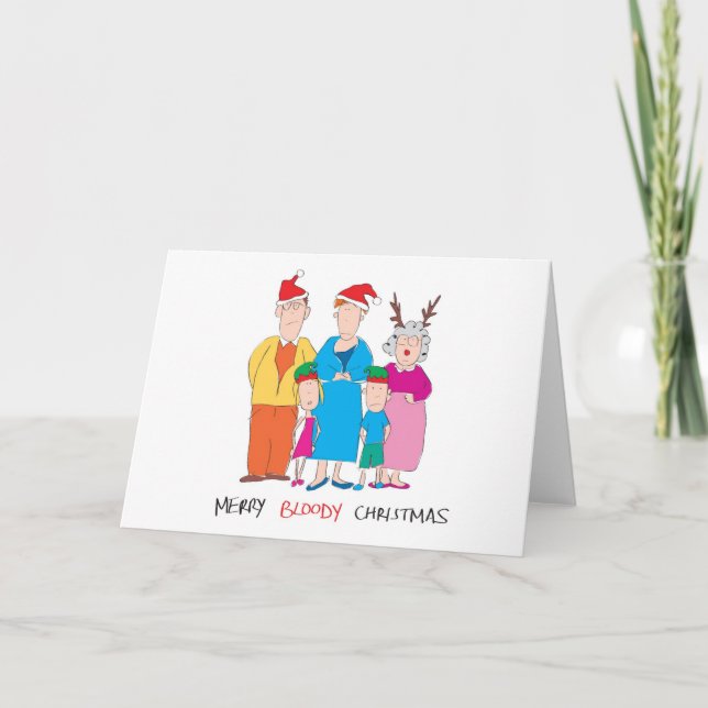 Glad blodig jul helgkort (Framsida)