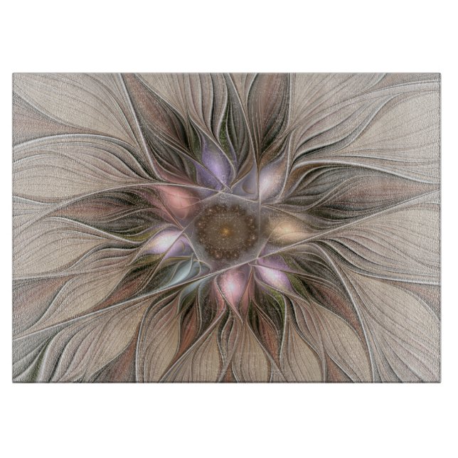 Glad blomma abstrakt beige brun blomster fraktal (Framsidan)