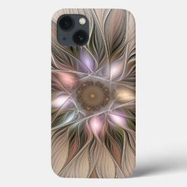 Glad blomster abstrakt beige brun blomster fraktal