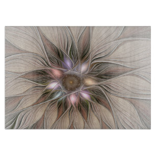 Glad blomsterabstrakt beige brun blomsterfraktal
