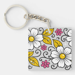 Glad blomsterdesign med djärva konturer