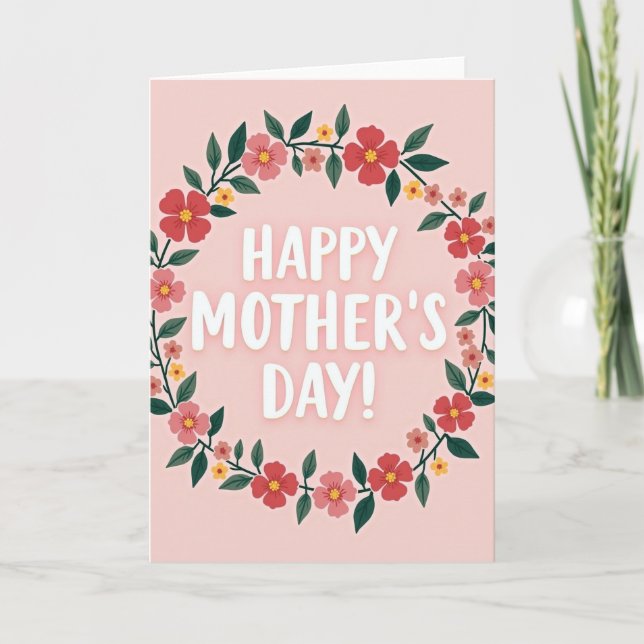 Glad blomsterhälsningskort kort (Framsida)