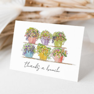 Glad blomstermarknad handritad skiss tack kort