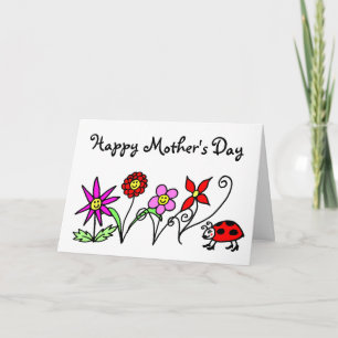 Glad blomsterrik morsdag kort