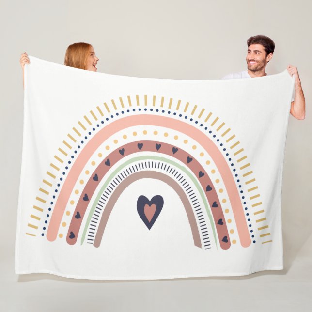 Glad Boho Regnbåge Modern Minimalistisk Trendig Ch Fleecefilt (På plats)