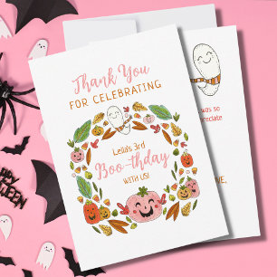 Glad Boo-födelsedag Rosa Party Tack Kort