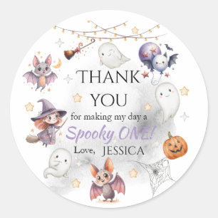 Glad Boo Halloween Tack för Sticker – Söt Spöke Runt Klistermärke