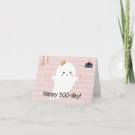 Glad BOOdan Kawaii Spöke Rosa Halloween Kort