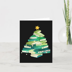 Glad Bookmas Böcker Tall Träd Kul Läsande Älskare Kort