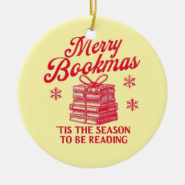 Glad Bookmas 'tis är säsongen för att läsa  Julgransprydnad Keramik