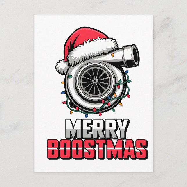 Glad Boostmas Boost älskare Santa Turbo Jul Vykort (Framsida)