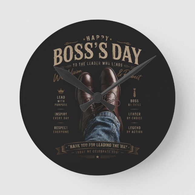 Glad Bossdag Rund Klocka (Framsida)