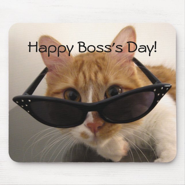Glad Bossens Dag - Cool Cat i solglasögon Musmatta (Framsidan)