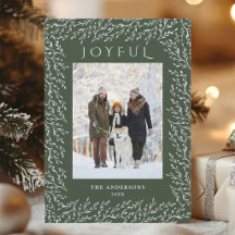 Glad botanisk julbild jaktgrön