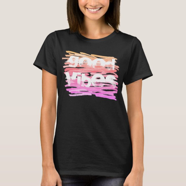 Glad bra stämning Färgglada ränder Top T-Shirt (Framsida)