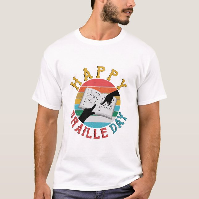 Glad Braille-dagen T Shirt (Framsida)