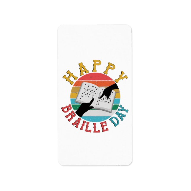 Glad Brailledag Adressetikett (Framsidan)
