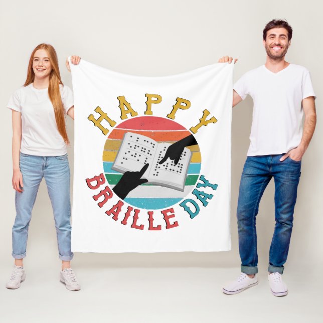 Glad Brailledag Fleecefilt (På plats)