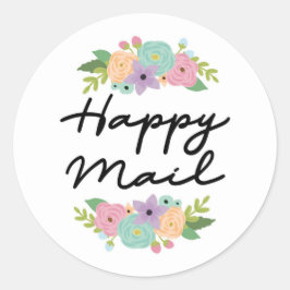 Glad brevlack - blommig design!! runt klistermärke