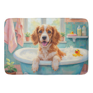 Glad Brittany Spaniel badtid dekorativt badrumsinr Badrumsmatta