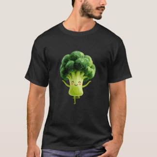 Glad Broccoli Yogaställning Roligt Veggie-figurer T Shirt