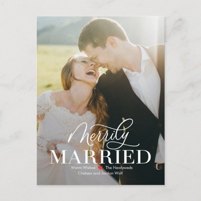 Glad bröllopsdag Nyförlovade Första julen Julkort Helg Vykort (Framsida)