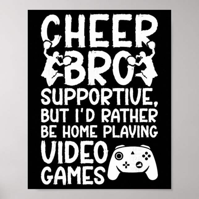 Glad Bror Stödjande Glädjebror Till En Cheerleader Poster (Framsidan)