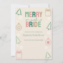 Glad & Brud Jul Bröllopsfest Tack Kort