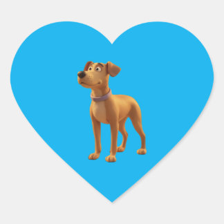 Glad Brun Hund Klistermärke