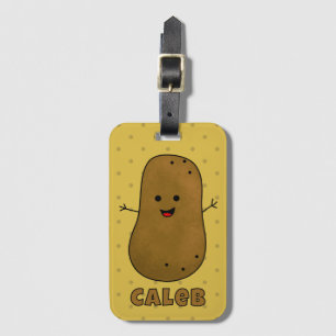Glad Brun Potatis Personlig Bagagebricka