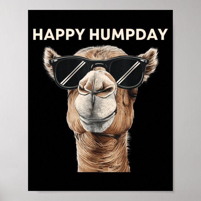 Glad Buckla Dag Kamel Rolig Mitvecka Motiverande C Poster (Framsidan)