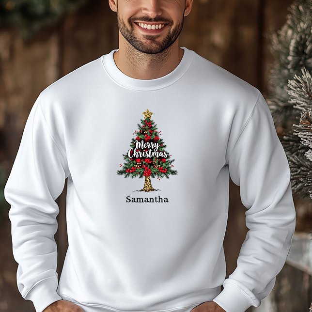 Glad Buffalo-rutig jultröja för vinter  Hoodie (Joyful Buffalo Plaid Tree Xmas Pullover Winter Wear)