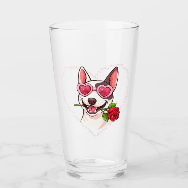 Glad bullterrier glaskopp (Framsida)