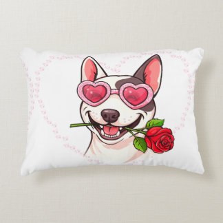Glad bullterrier prydnadskudde