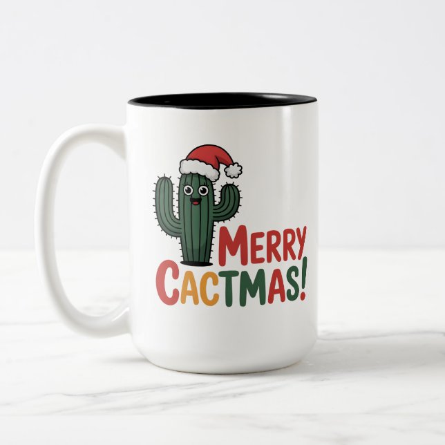 Glad Cactmas-mugg Två-Tonad Mugg (Vänster)