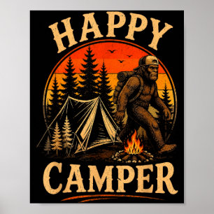 Glad campare bigfoot sasquatch utomhusäventyr  poster