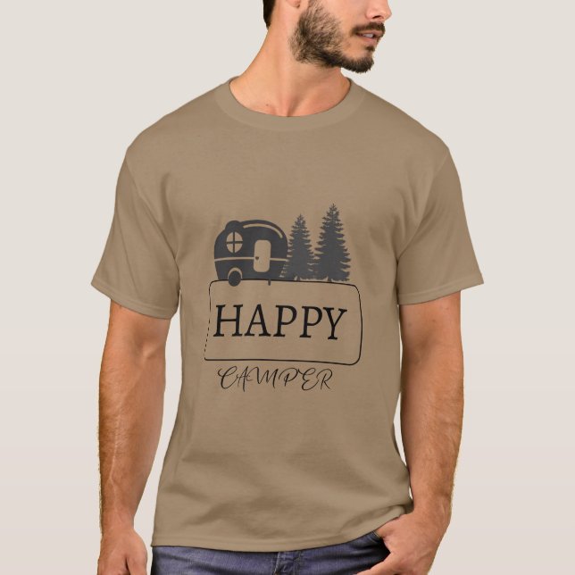 Glad Campare Camping ees vän T Shirt (Framsida)