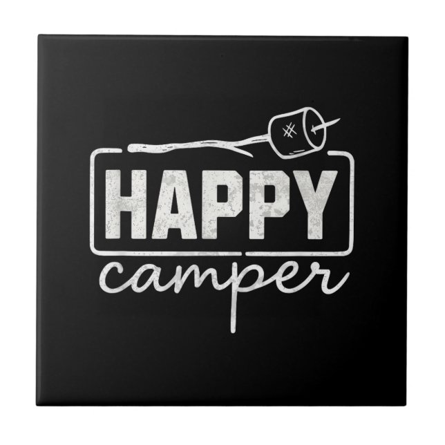 Glad Campare Maräng Rolig Vandring Camping Män  Kakelplatta (Framsidan)