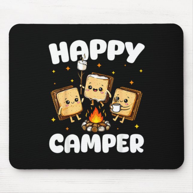 Glad Campare Marshmallow Rolig Camping Män Kvinnor Musmatta (Framsidan)