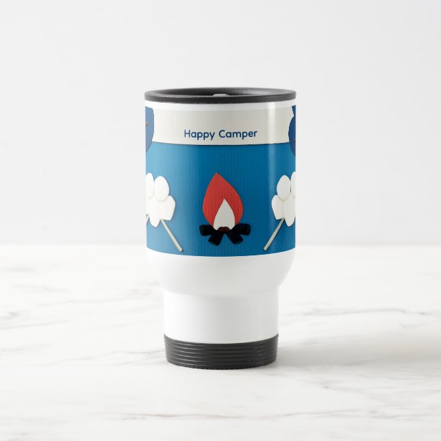 Glad Campare med egen text med eld och marshmallow Resemugg (Center)