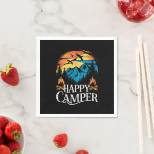Glad Campare Retro Vintage Matchande Campingbesätt Pappersservett