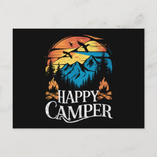 Glad Campare Retro Vintage Matchande Campingbesätt Vykort