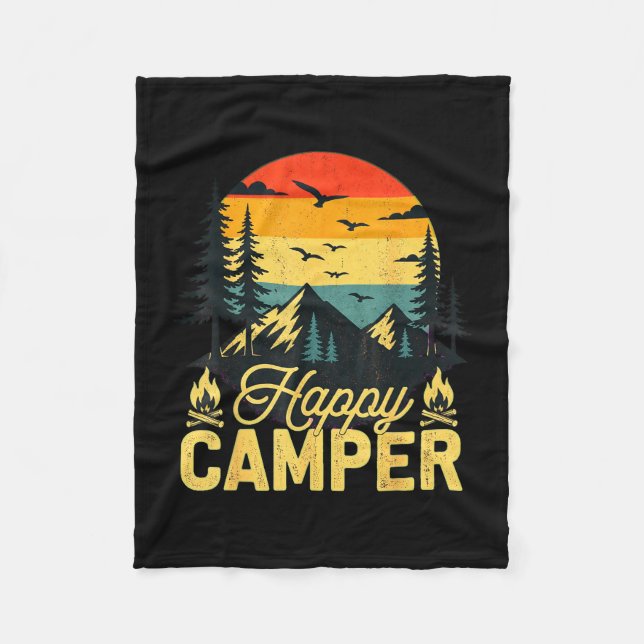 Glad campare rustic design för äventyret utomhus  fleecefilt (Framsidan)