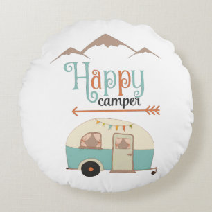 GLAD CAMPING Cute Retro Husvagn Rund Kudde