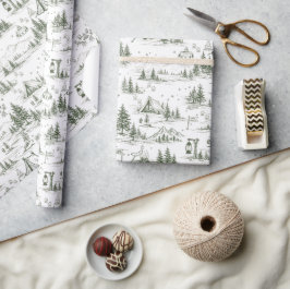 Glad Campingtapetmönster i Toile-stil Presentpapper