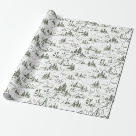 Glad Campingtapetmönster i Toile-stil Presentpapper