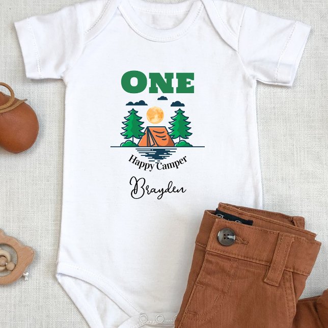 Glad Campingtjej Ensembl Barn 1-års Födelsedagsfir T Shirt (Skapare uppladdad)